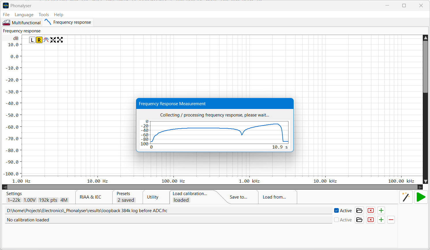 Frequency response measurement